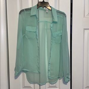Sheer Button Down Blouse